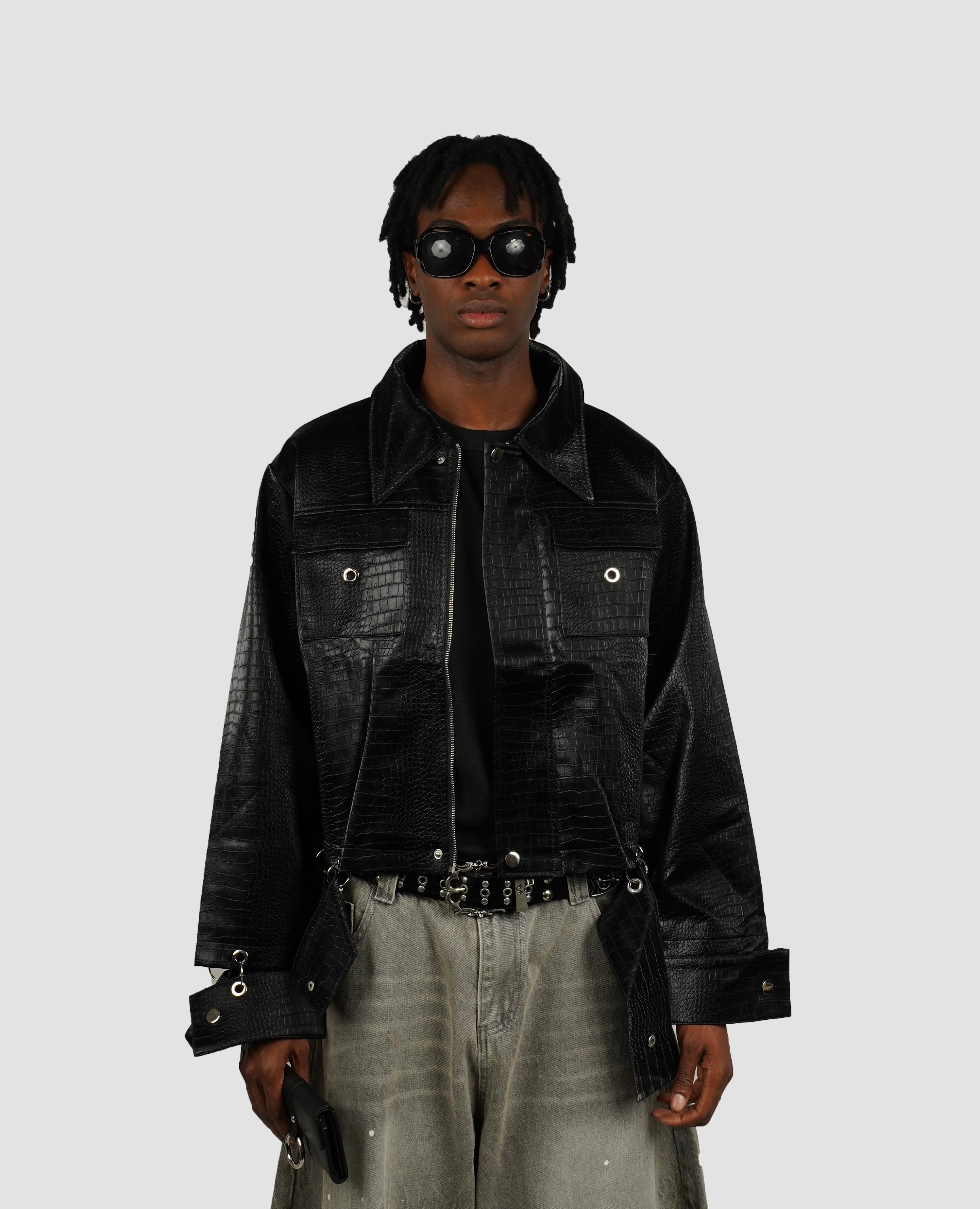 Croc leather jacket
