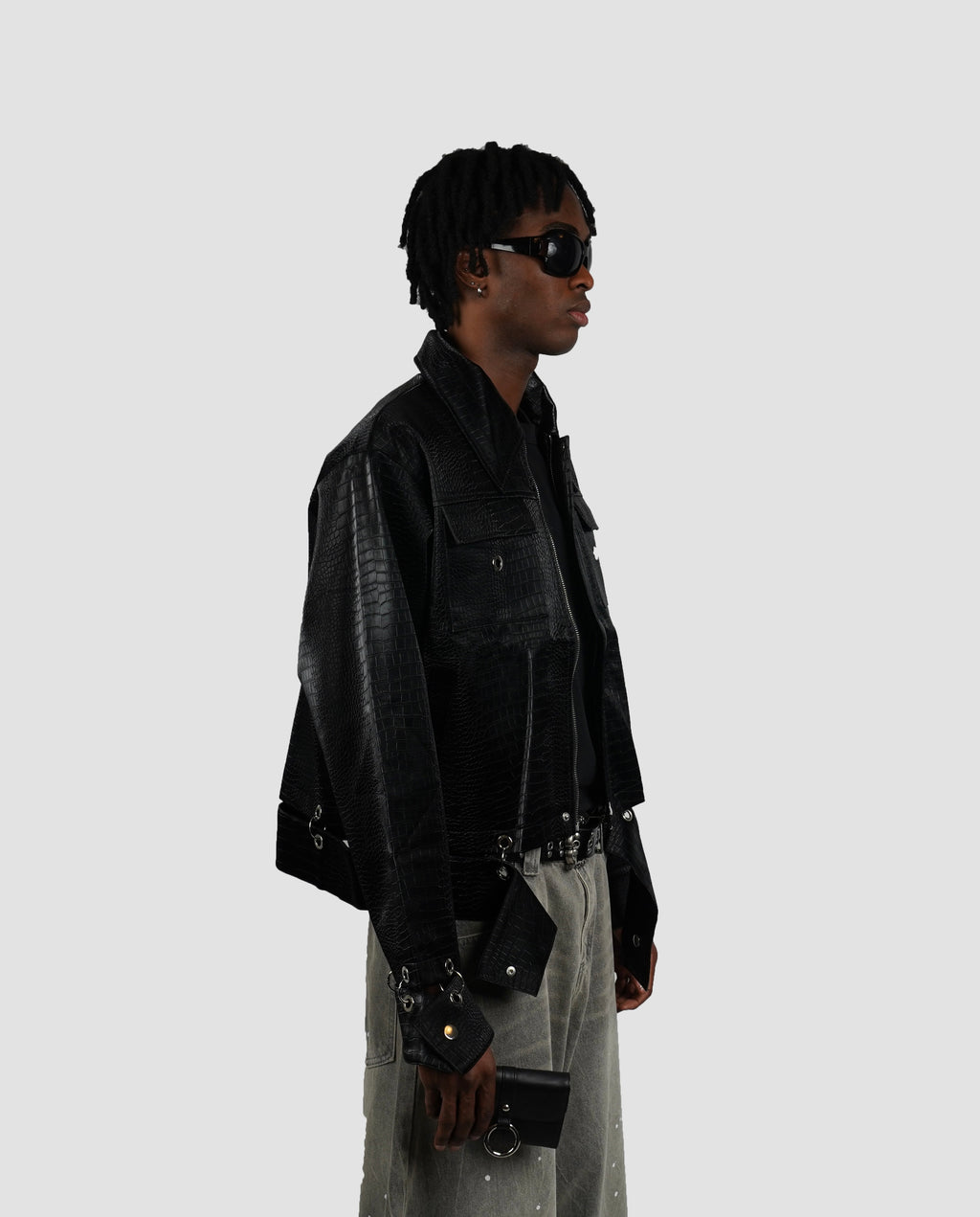 Croc leather jacket