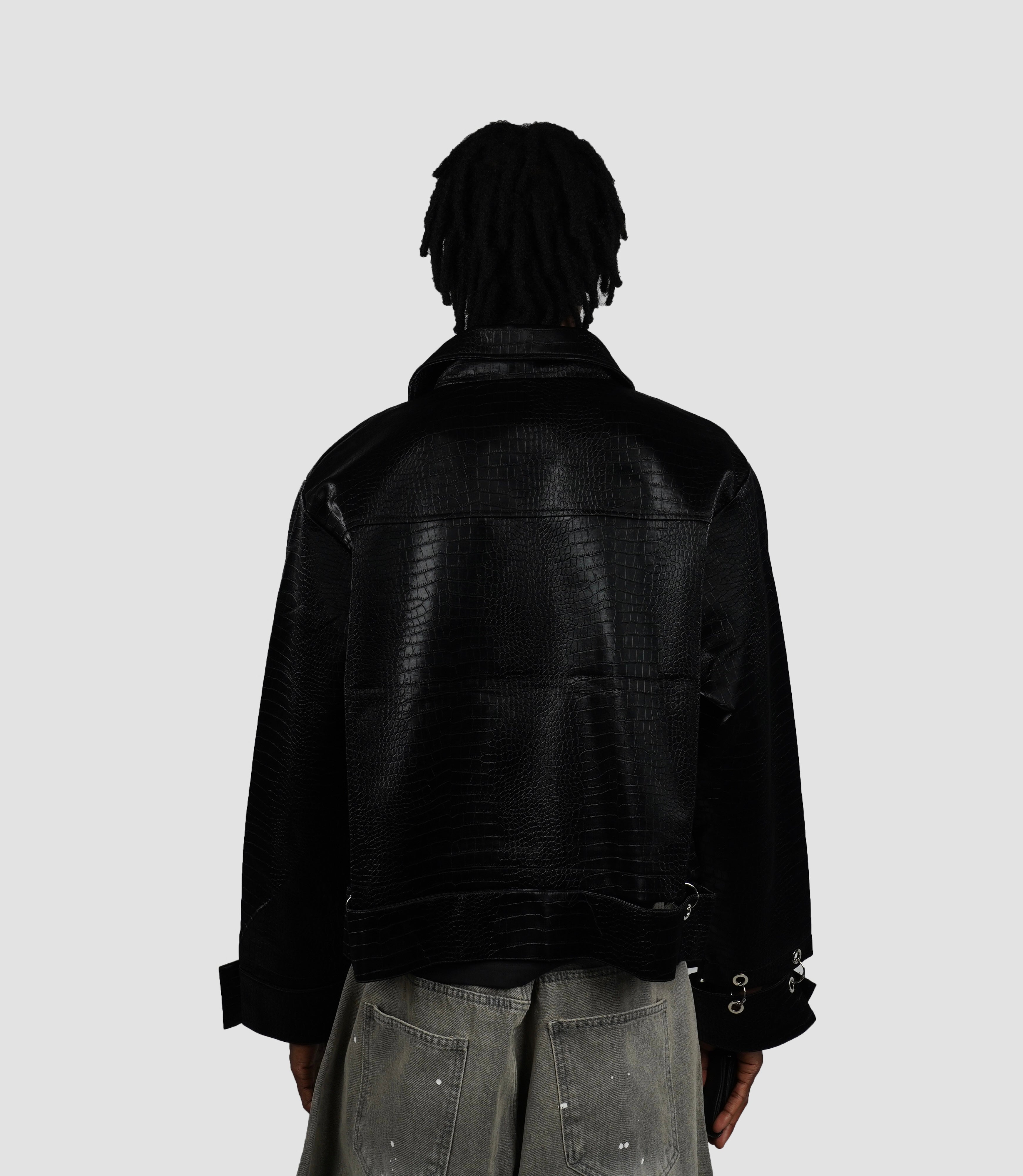 Croc leather jacket