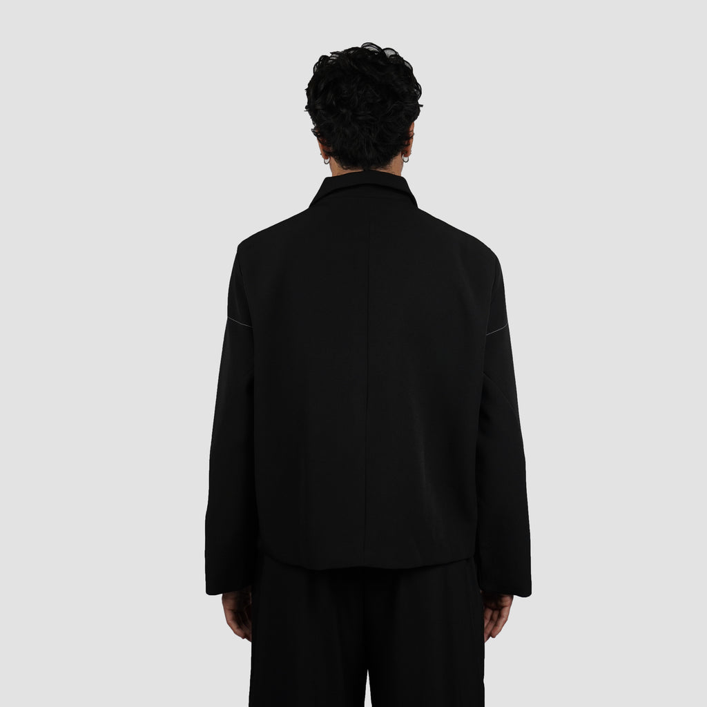 Cropped stitched blazer