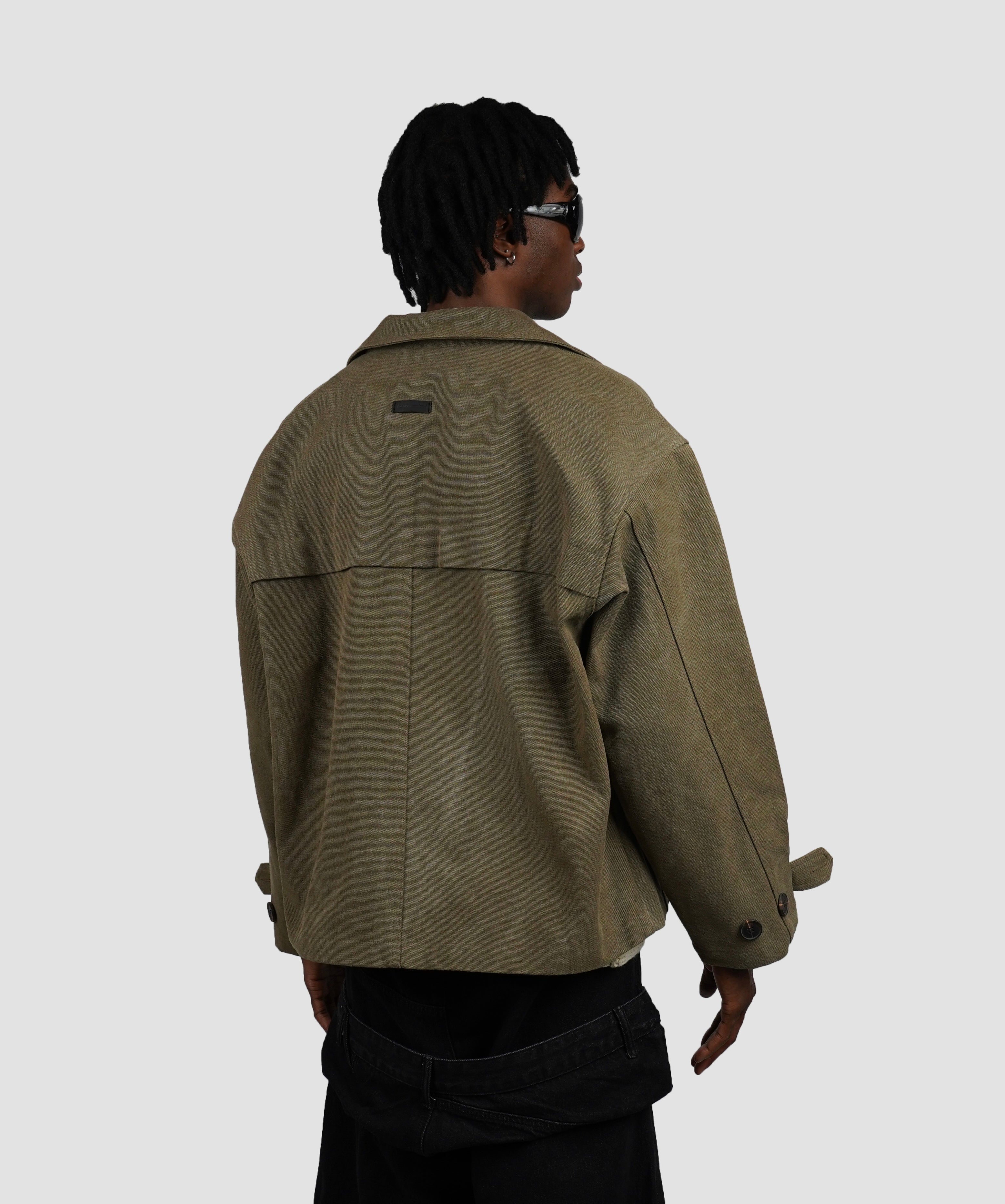 Washed green jean jacket