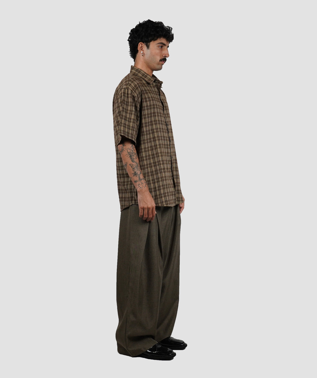 Brown Oversized button up shirt