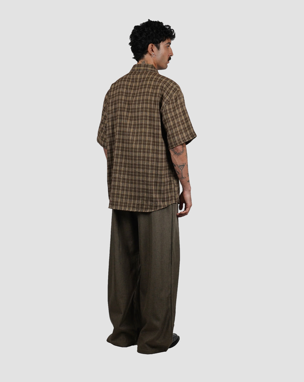 Brown Oversized button up shirt