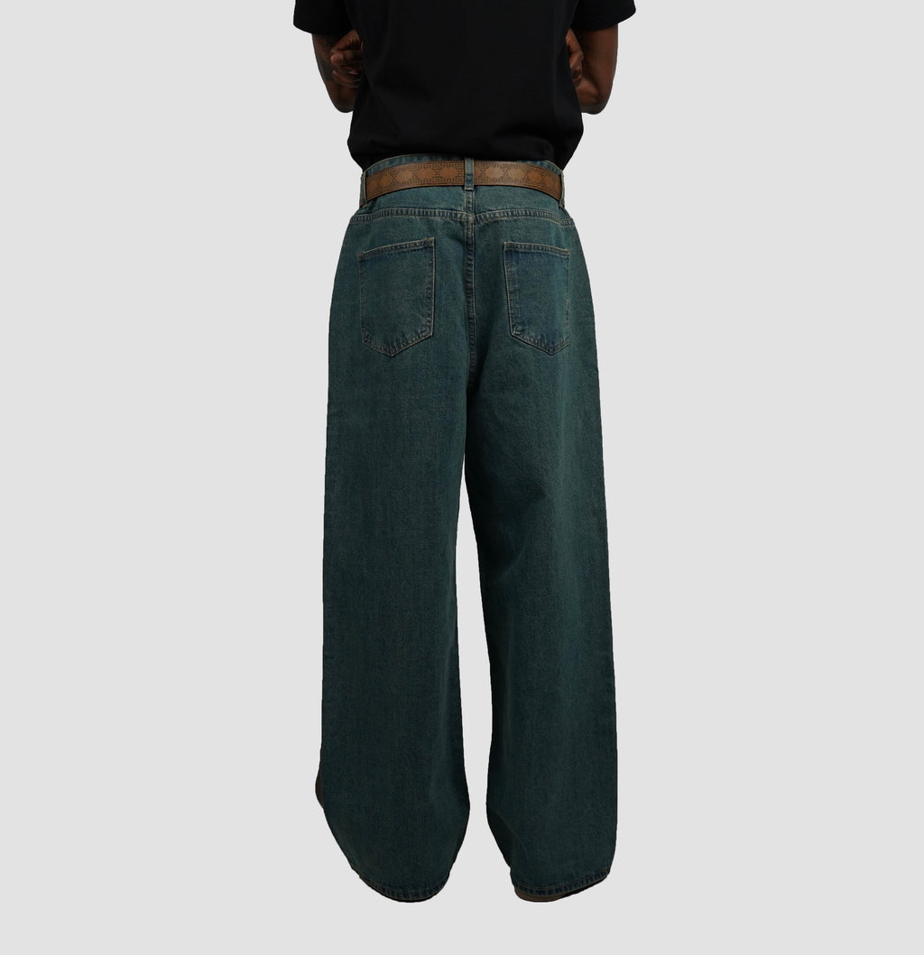 patchwork denim pants