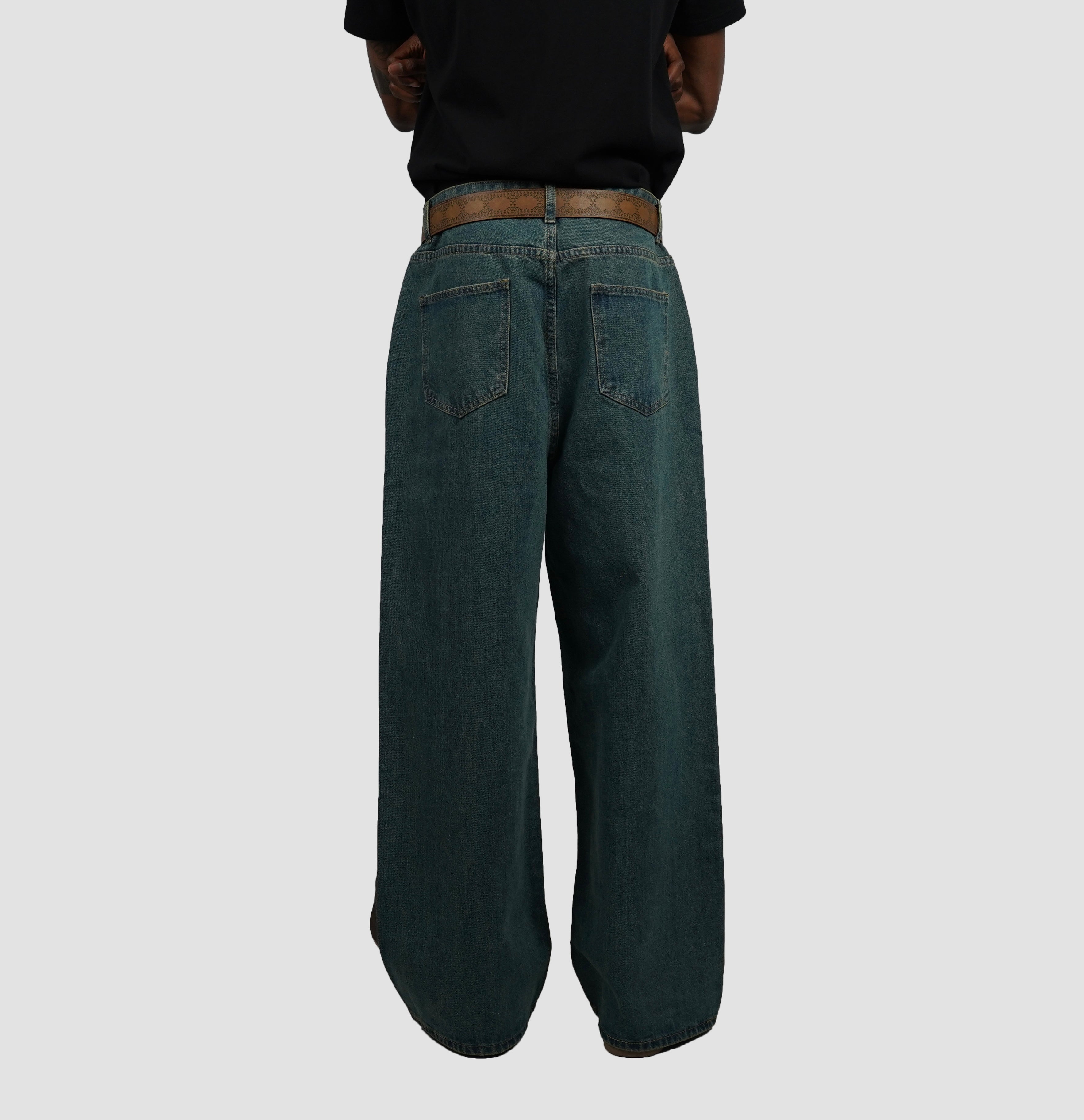 patchwork denim pants