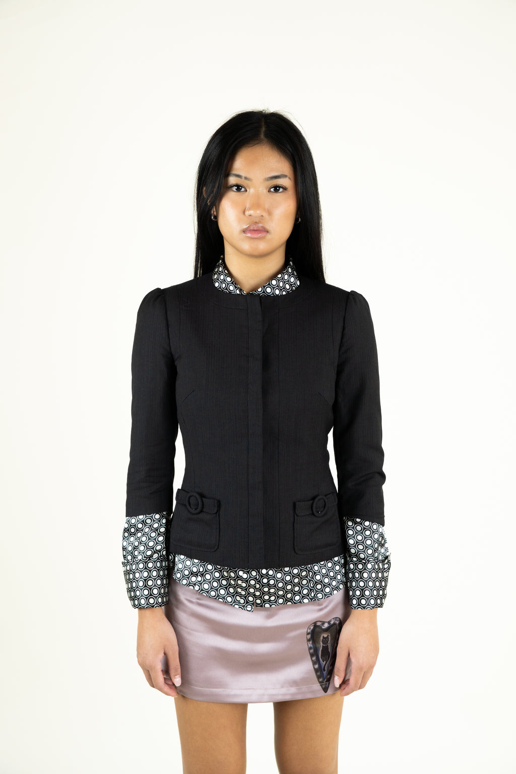 Victorian doll black blazer & longsleeve shirt
