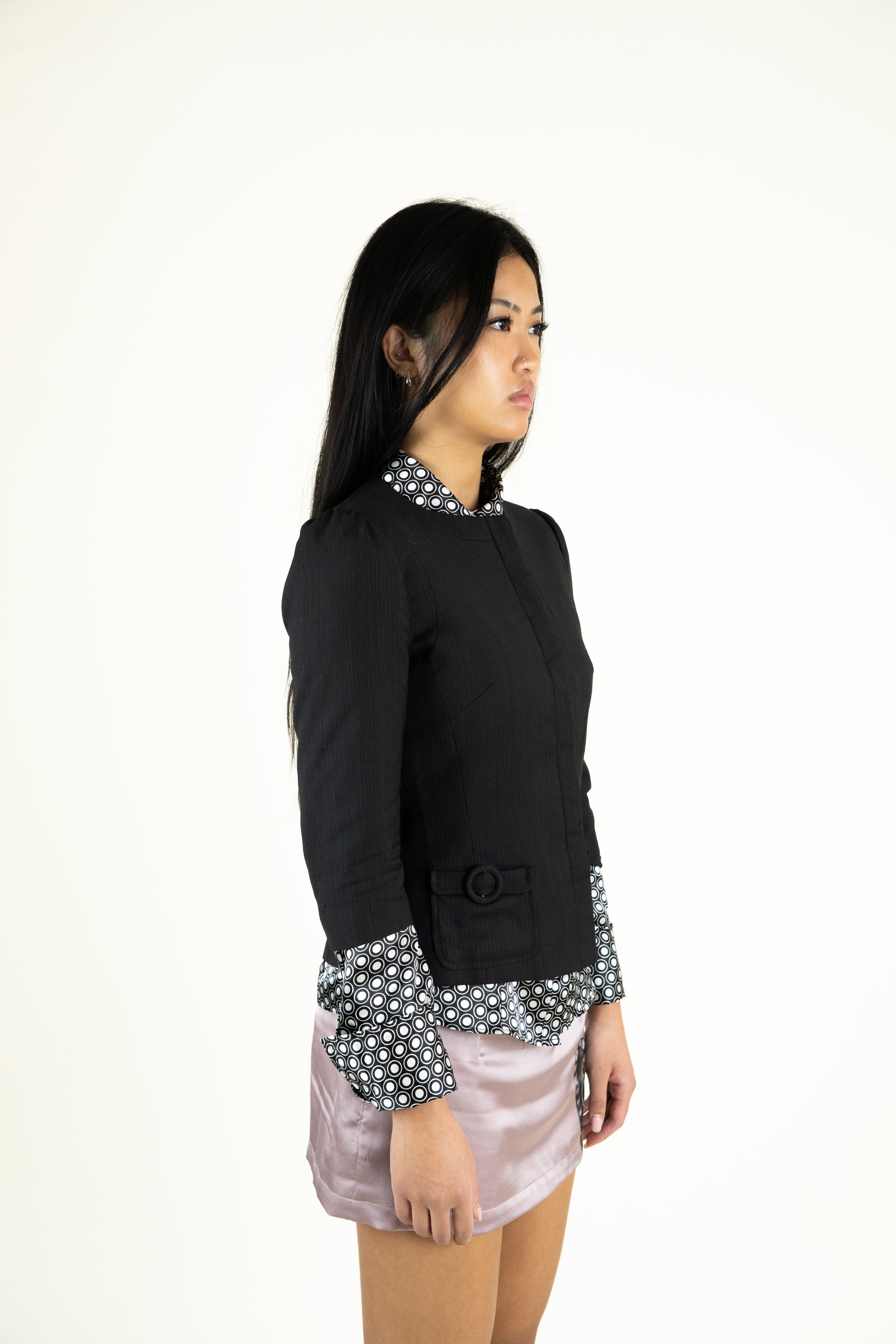 Victorian doll black blazer & longsleeve shirt