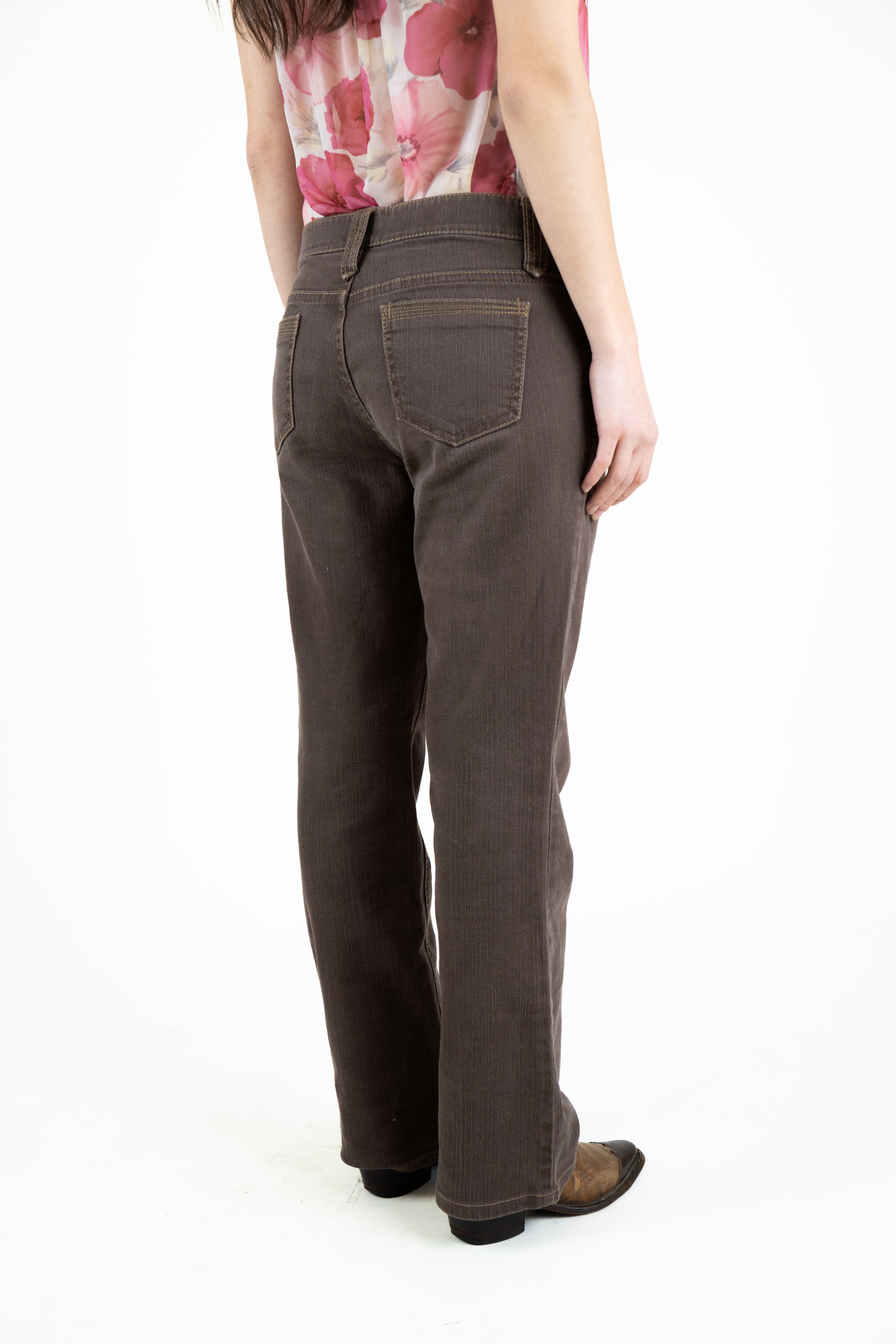 low rise brown pants