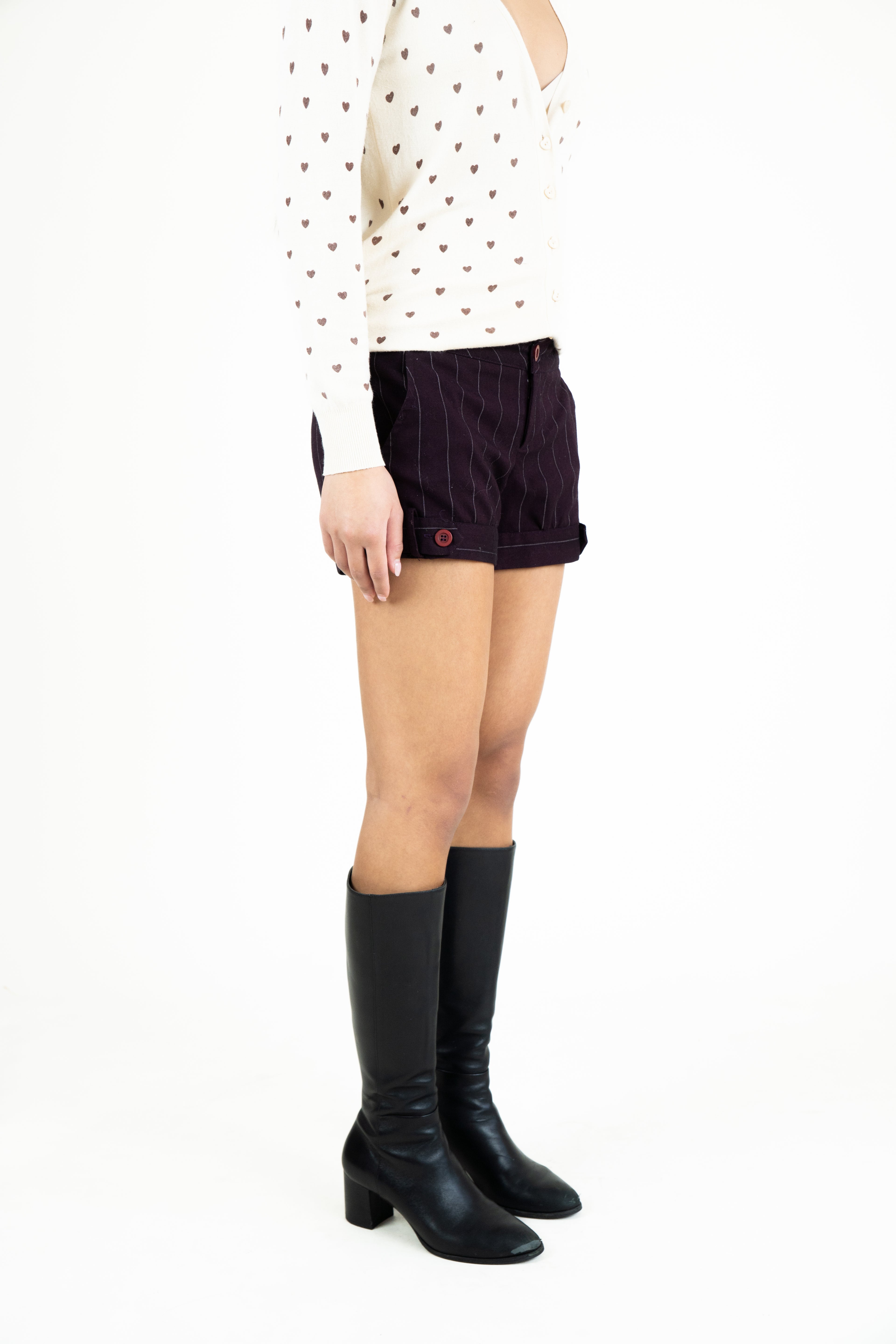 pinstripe mini shorts