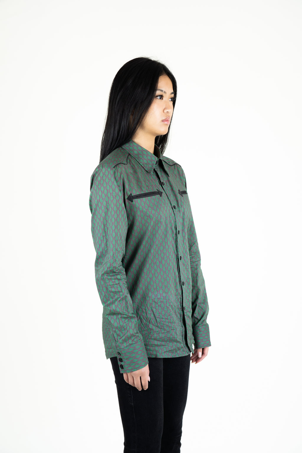 Sage green button-up shirt