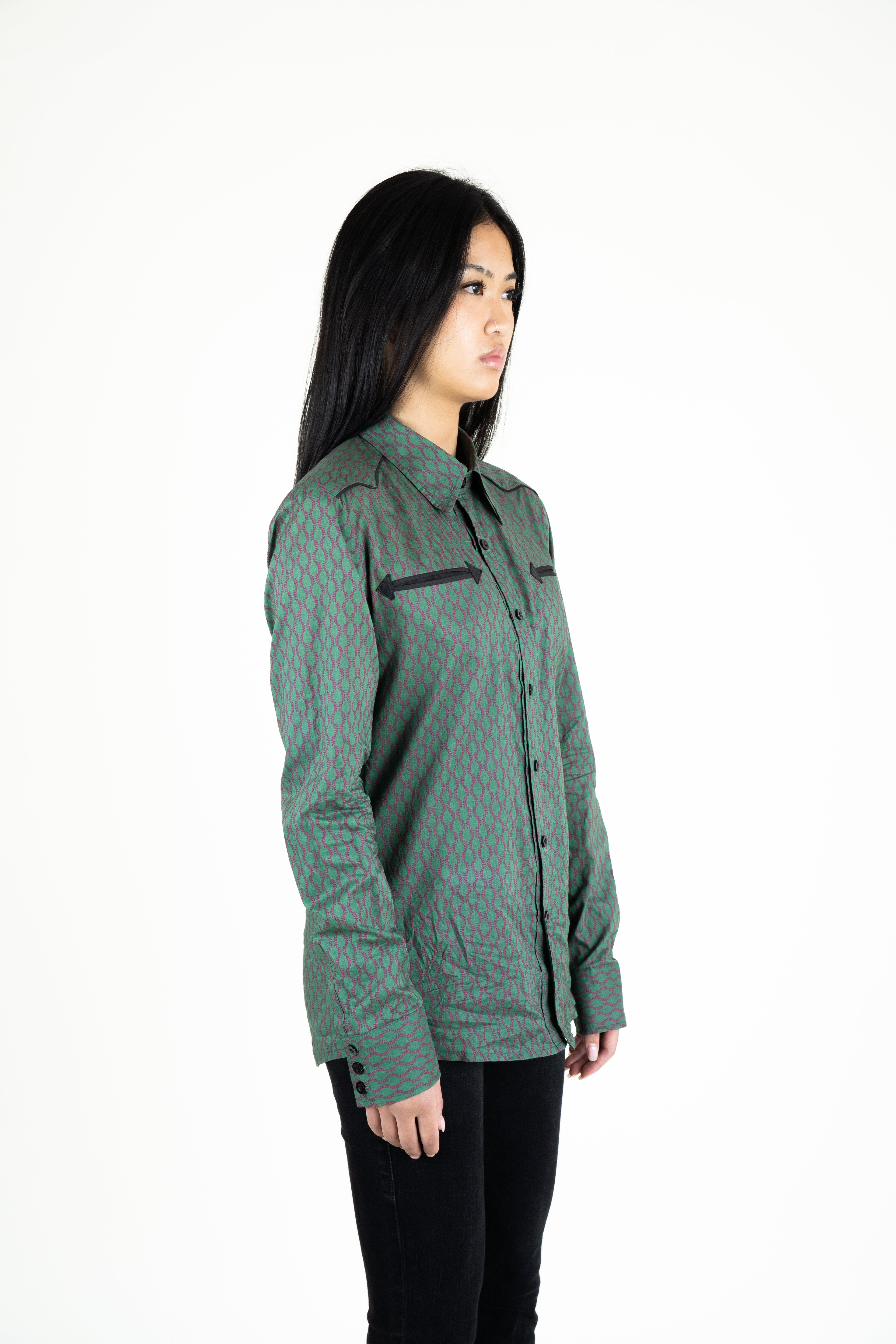 Sage green button-up shirt