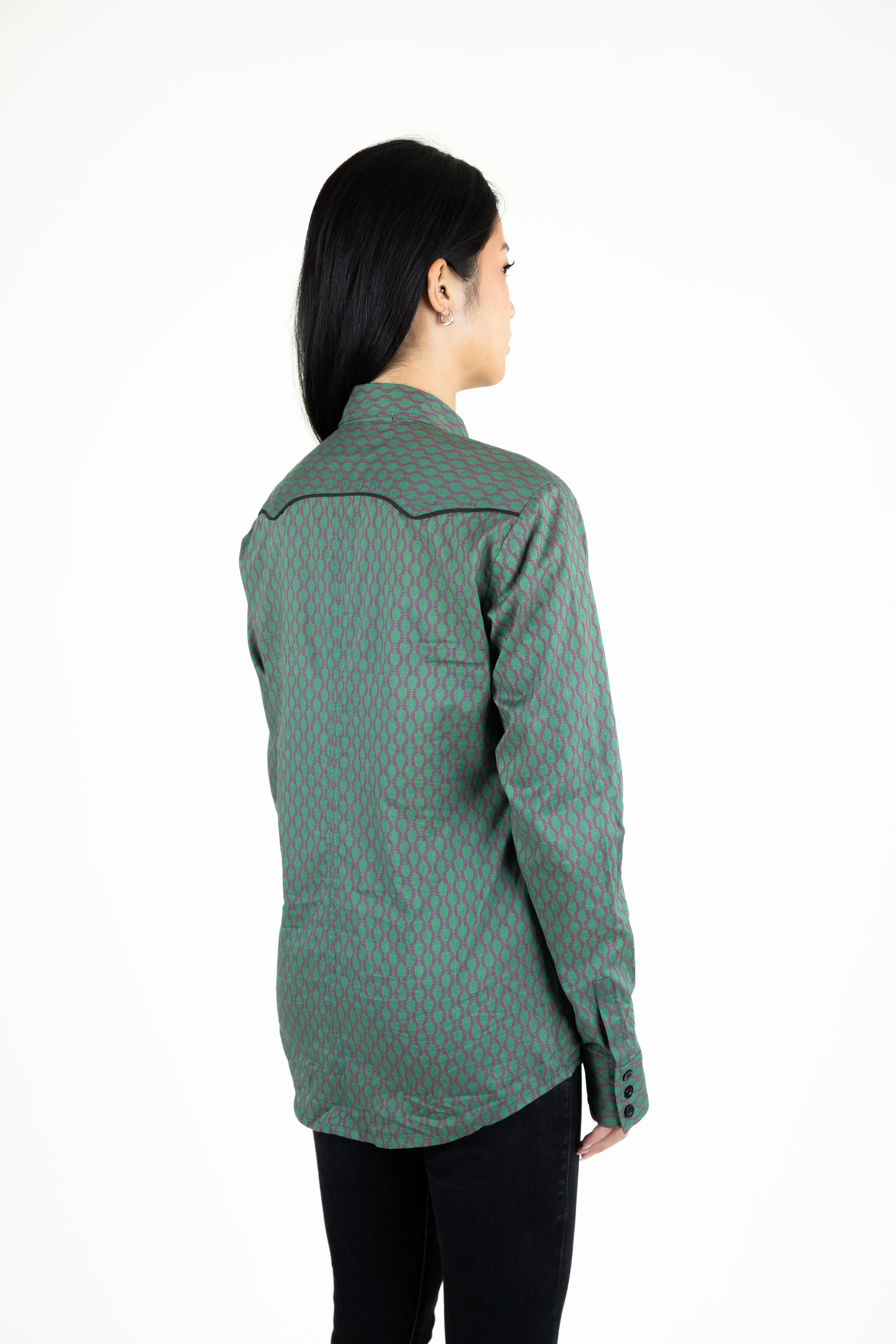 Sage green button-up shirt