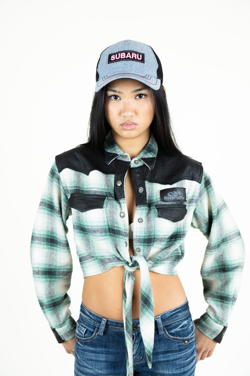 Easyriders checkered cropped shirt