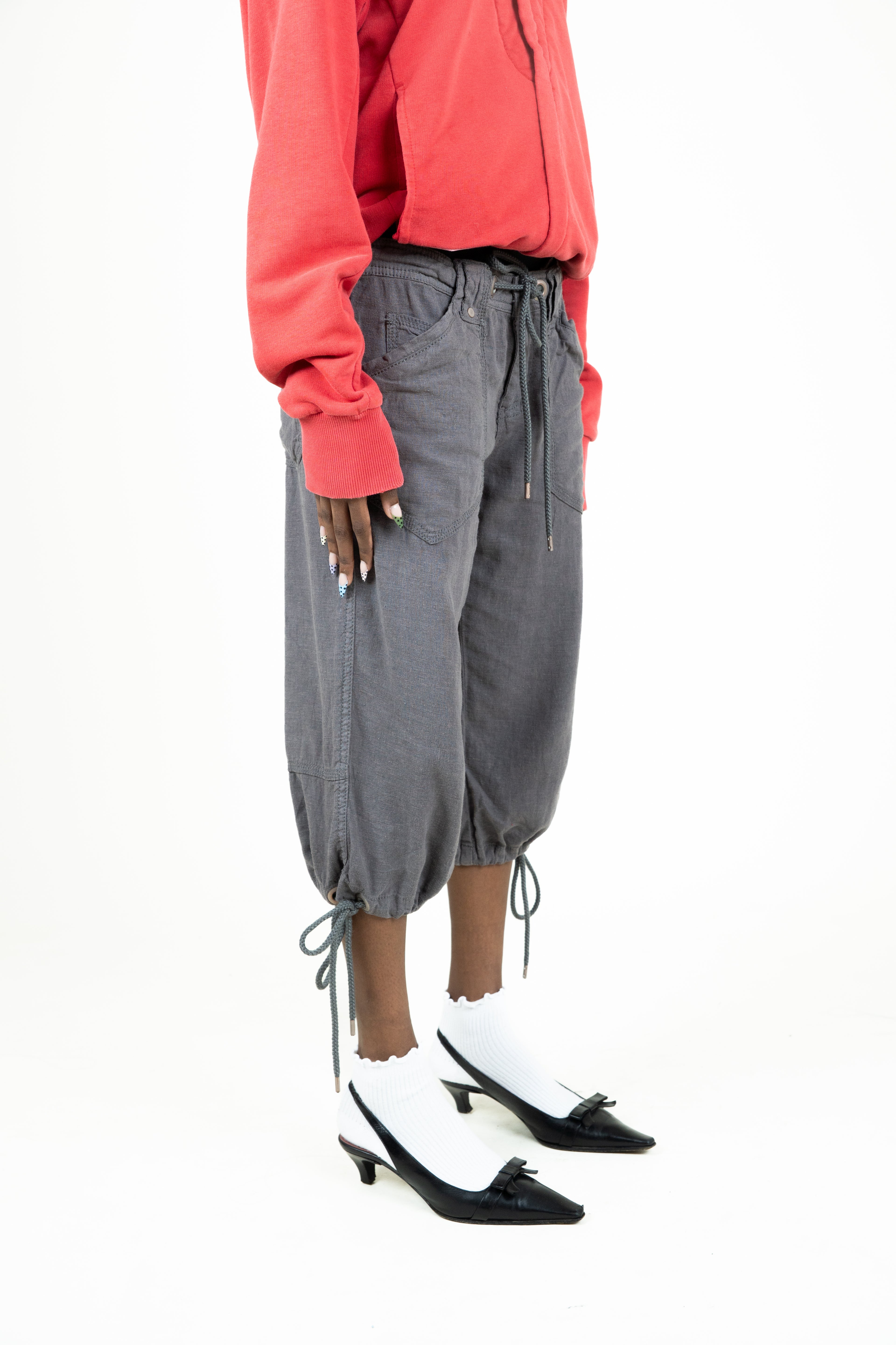 ankle ties parachute pants
