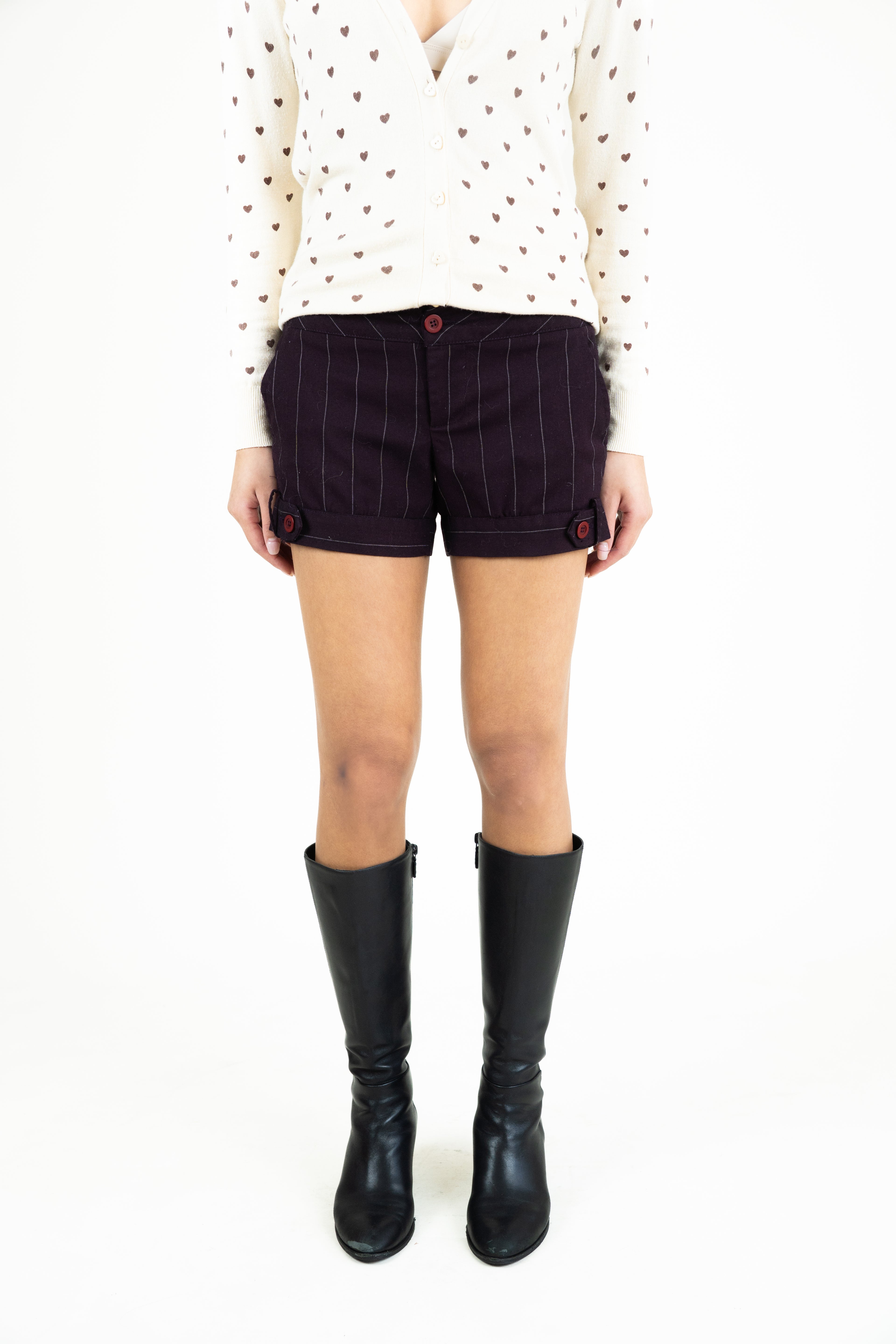pinstripe mini shorts