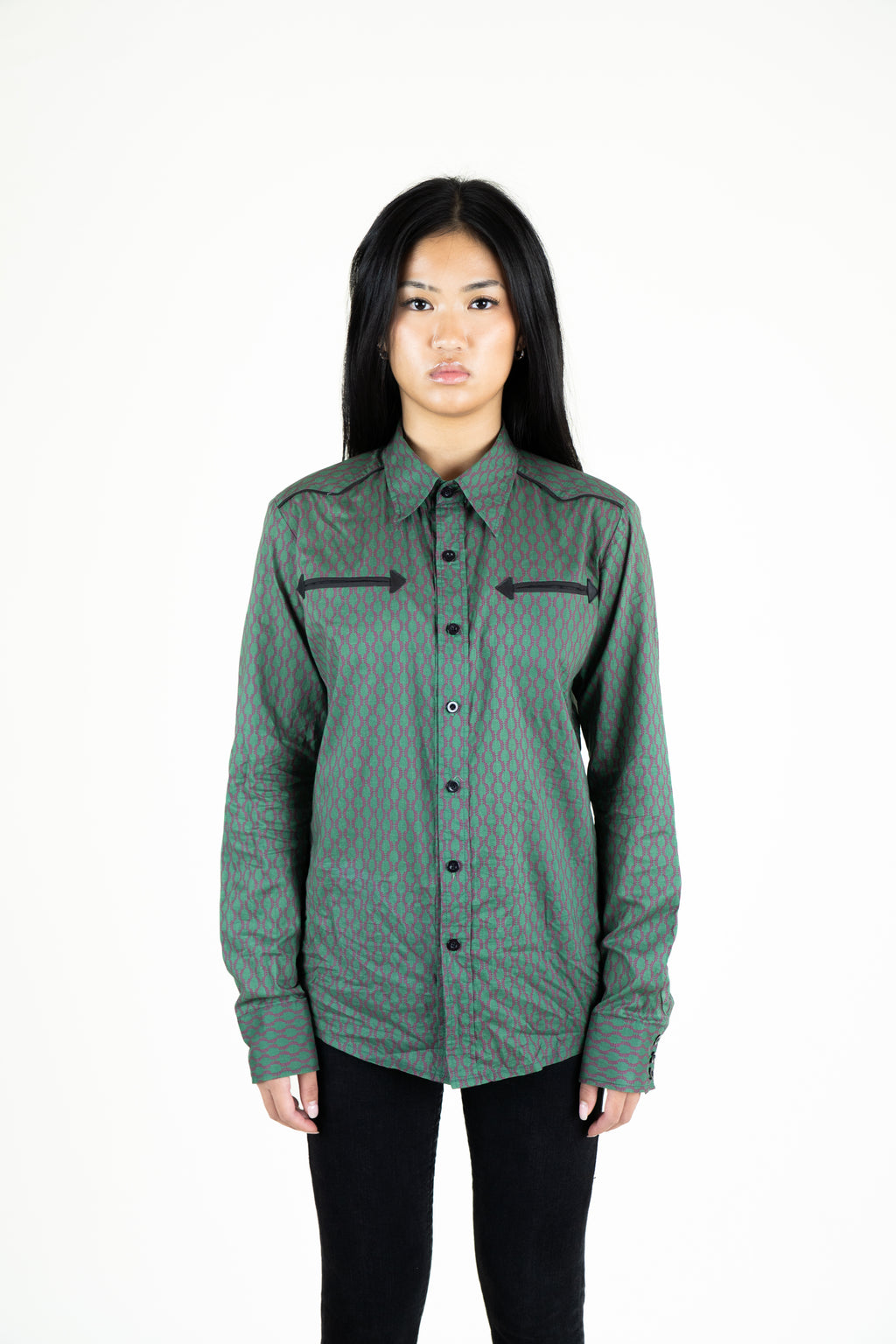 Sage green button-up shirt