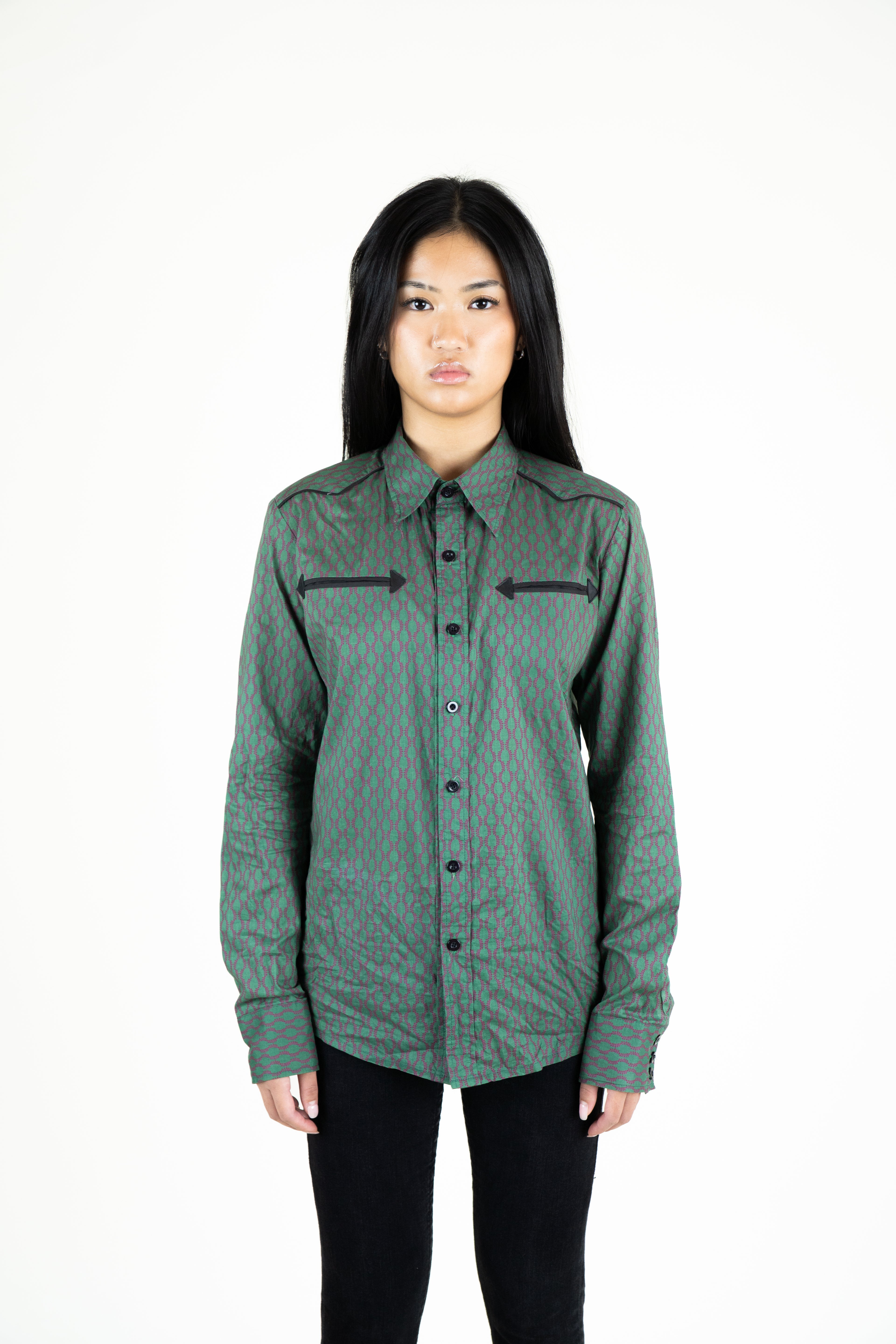 Sage green button-up shirt