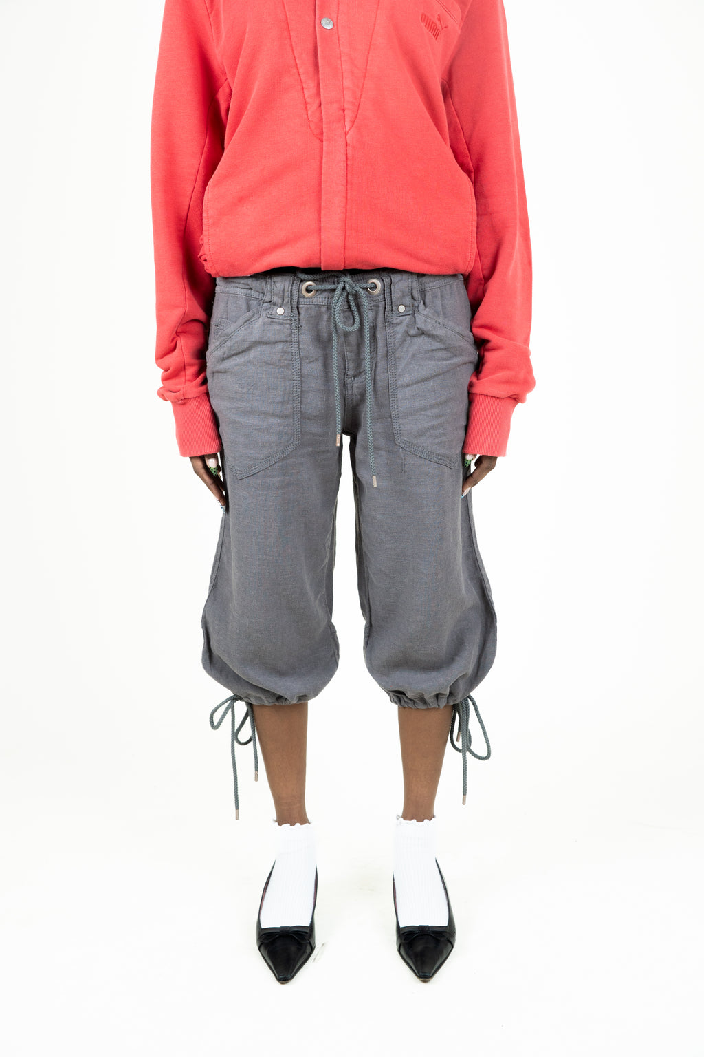 ankle ties parachute pants