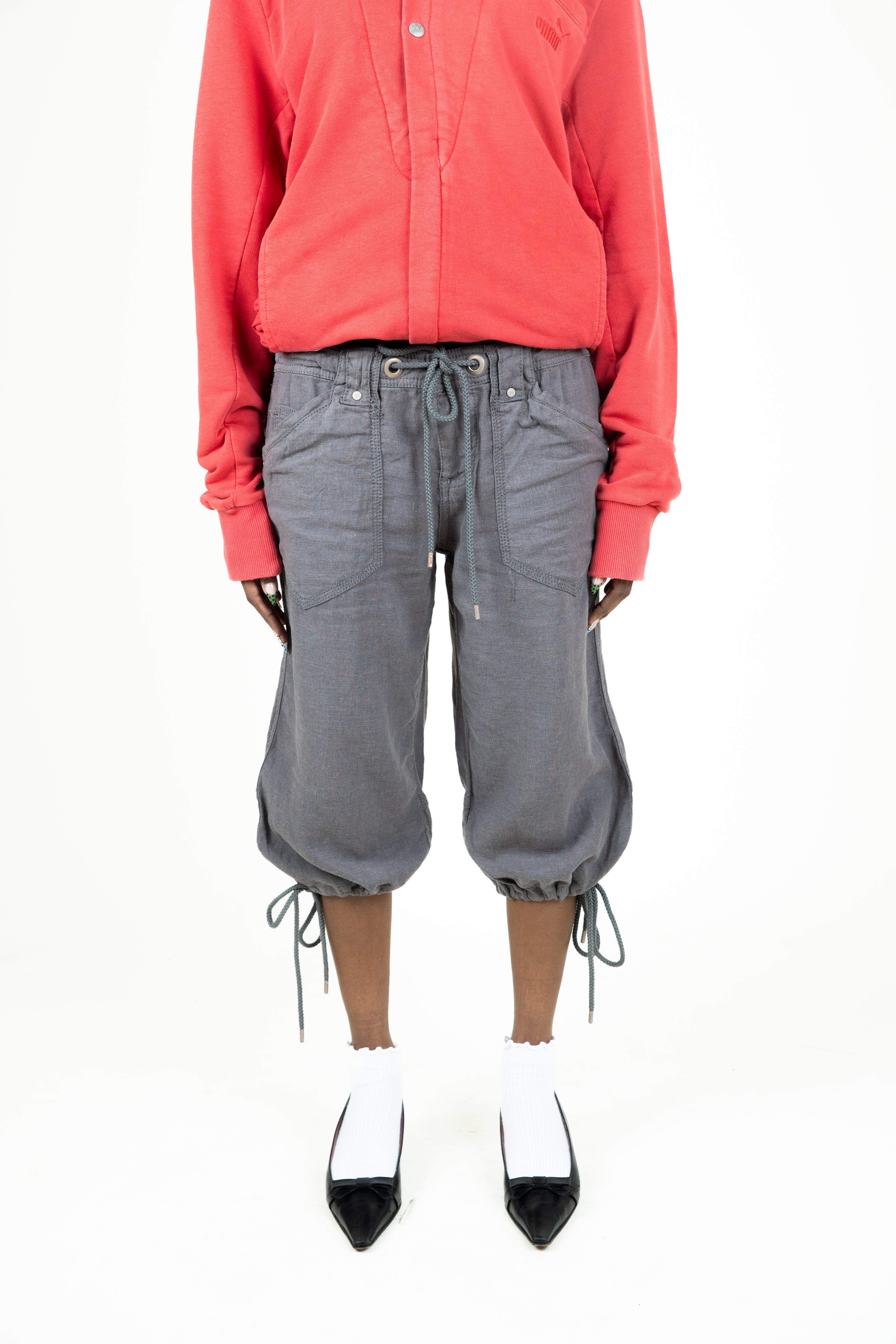 ankle ties parachute pants