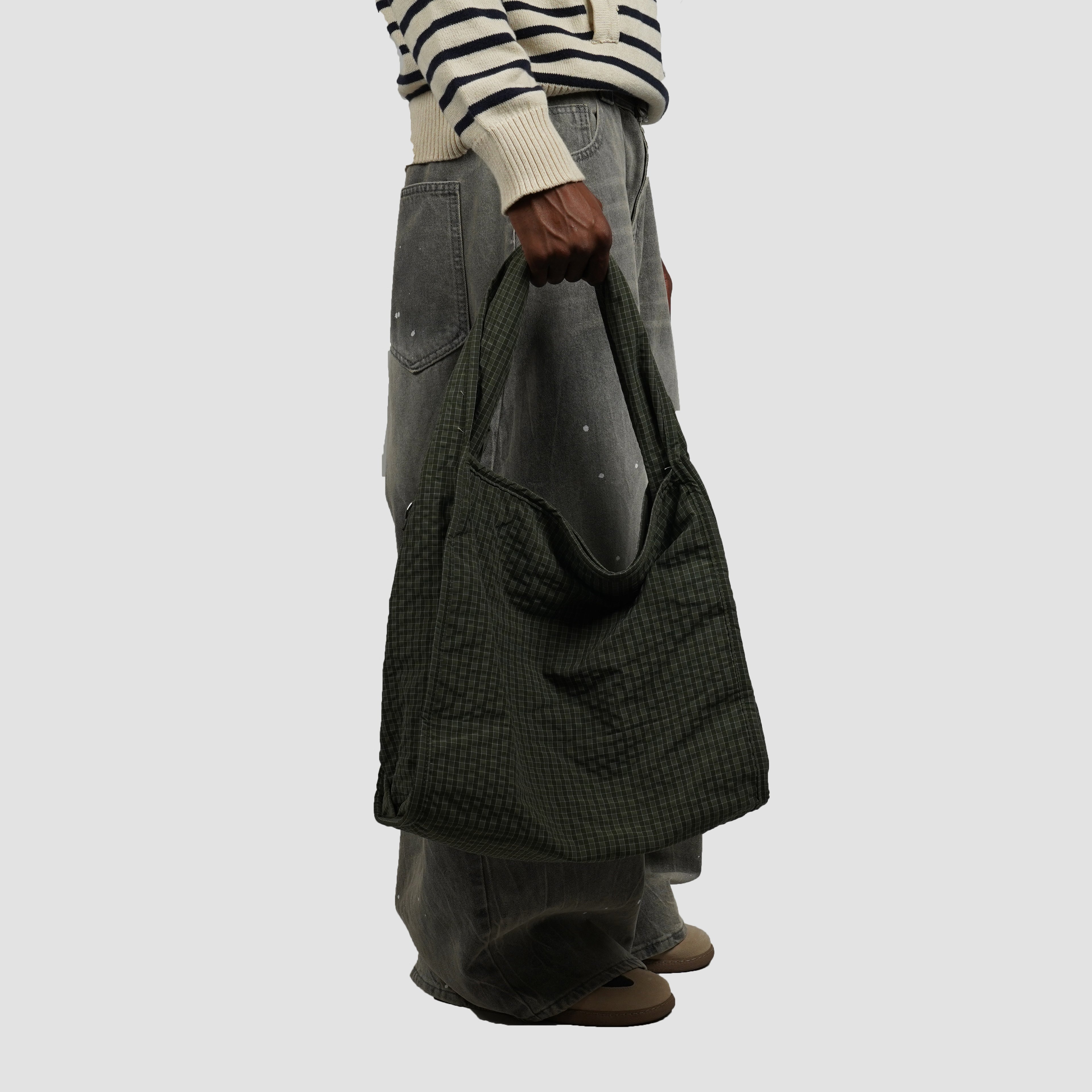 Green check tote