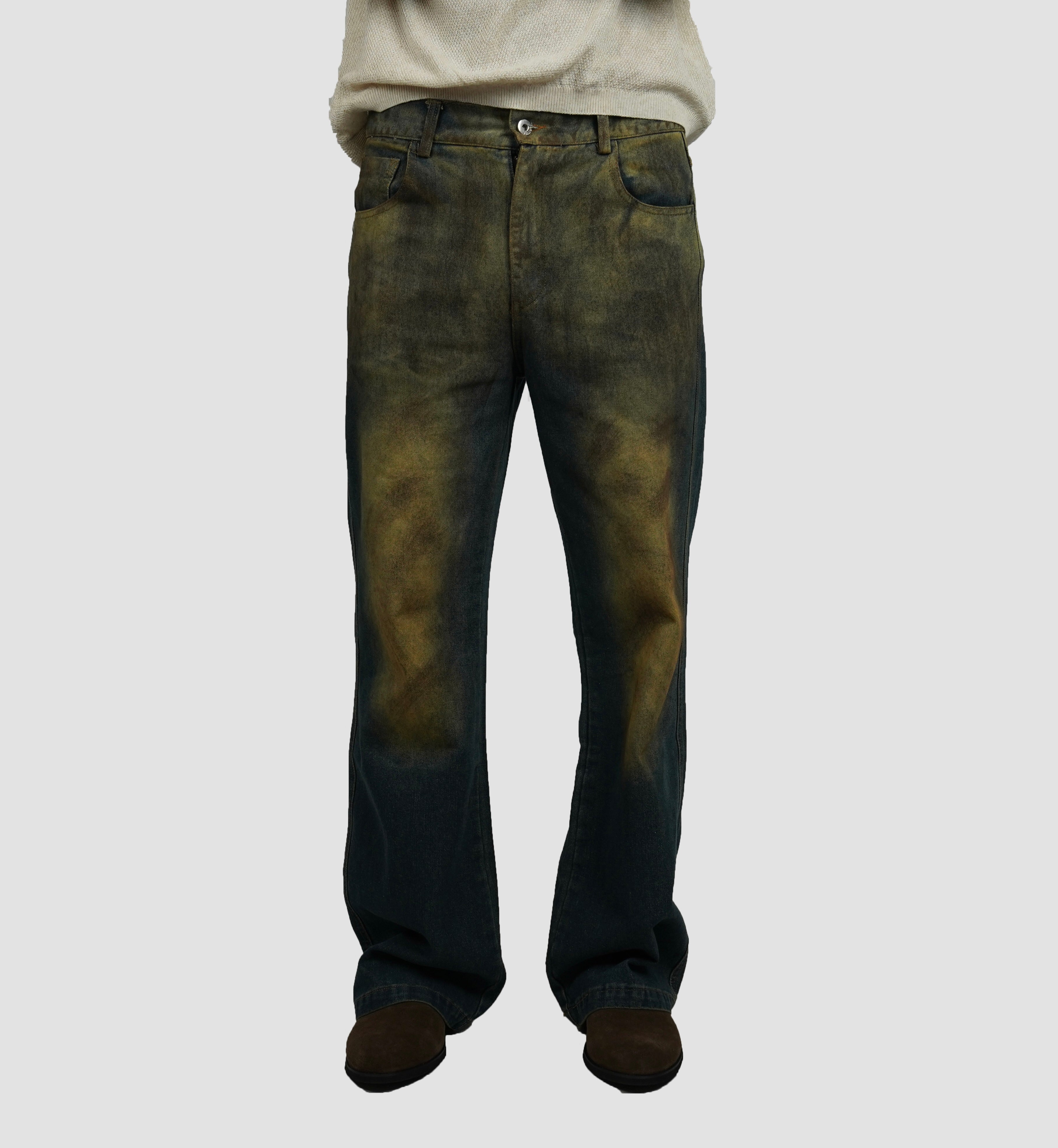 distress flare pants