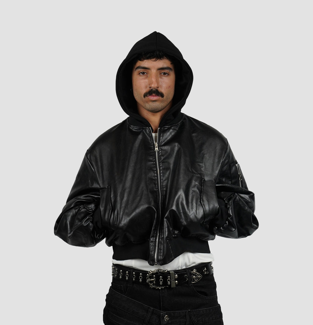 Reversible bomber with detachable hood