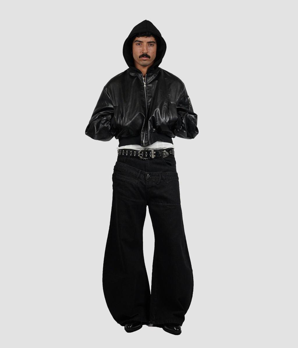 Double waisted wide leg pants