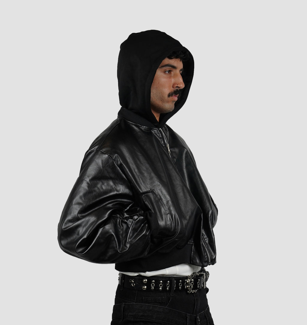 Reversible bomber with detachable hood